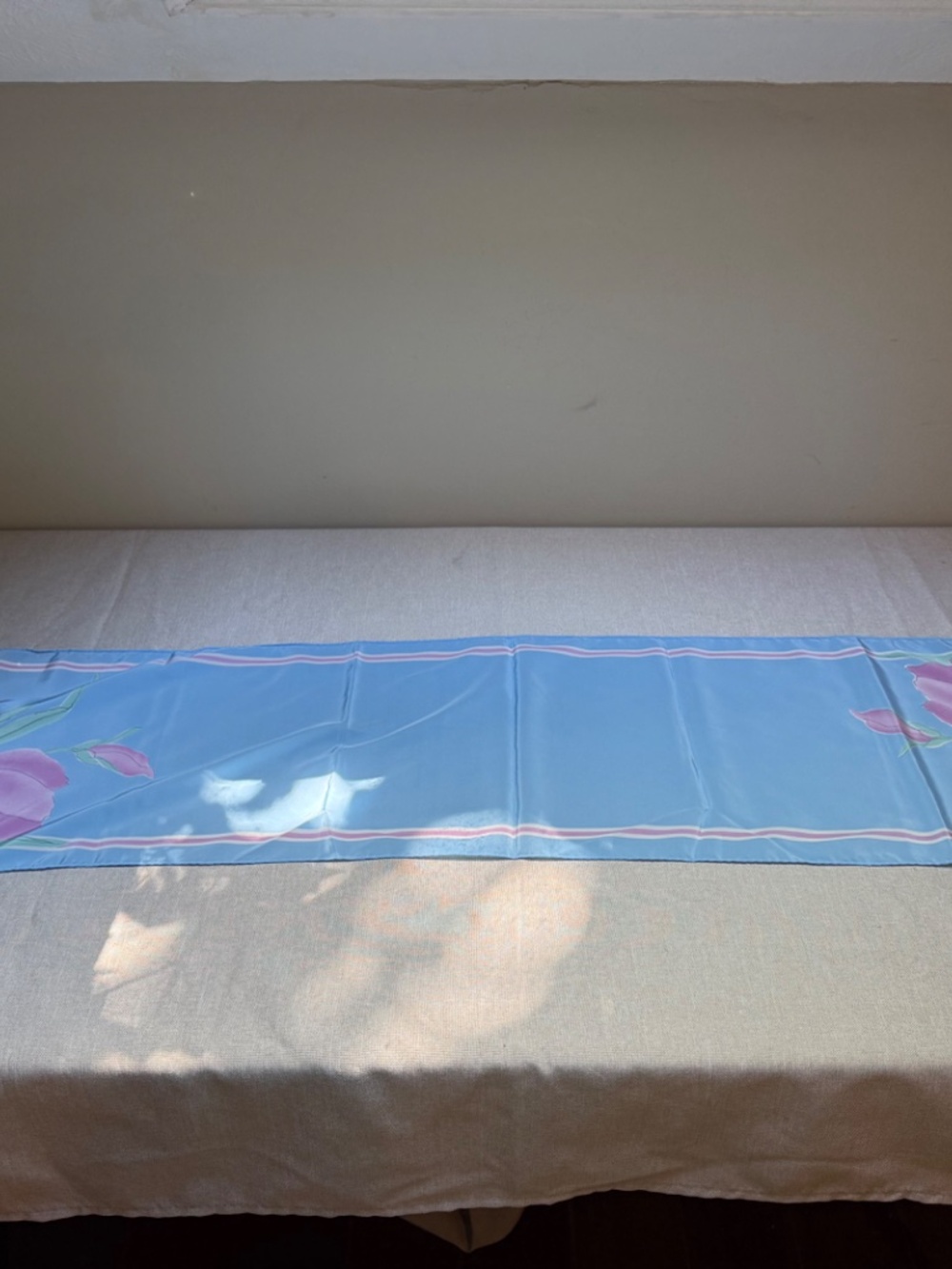 Long Vintage Veresa by Vera Neumann Pastel Tulip Scarf - Picture 3 of 11